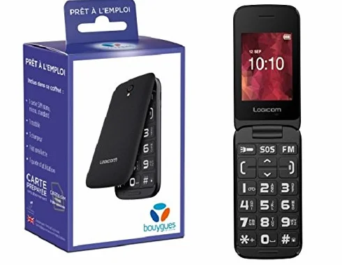 Logicom L248 Téléphone Portable Dual SIM Noir Bouygues Telecom