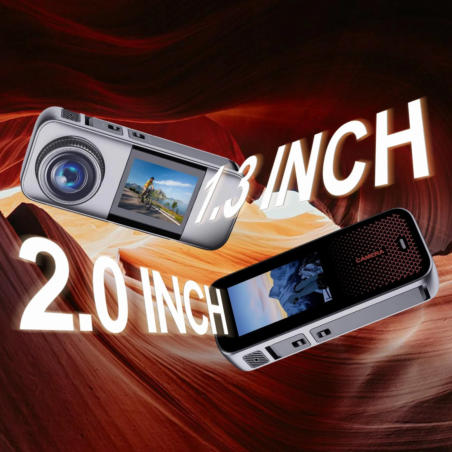Caméra Sport HD 1080p avec Carte Mémoire 32GB, 2 Piles 1350mAh et Accessoires