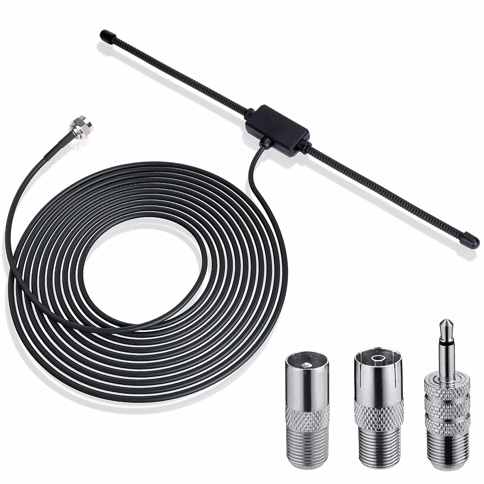 Antenne Radio FM Antenne Dipôle 75 Ohm avec Connecteur de Type F Câble d'extension 3M pour Système de Musique Récepteur Stéréo Domestique AV Audio Vidéo Récepteur de Cinéma Maison