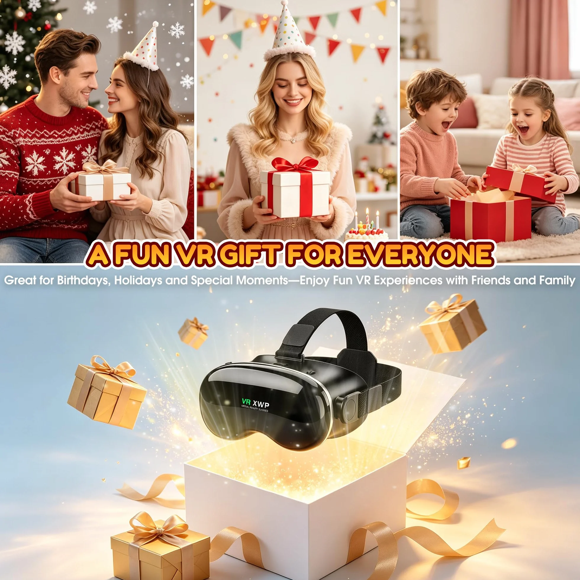 Casque VR 3D pour Téléphone Compatible iPhone Android 4.7-7.0 Pouces Lentilles HD