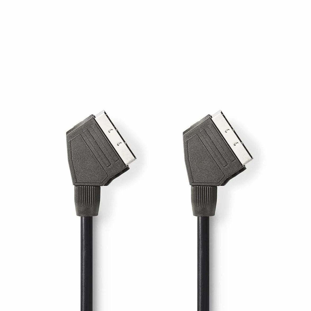 Nedis Câble péritel - Fiche péritel - Fiche péritel - Nickelé - 480p - 1,50 m - Rond - PVC - Noir - Étiquette