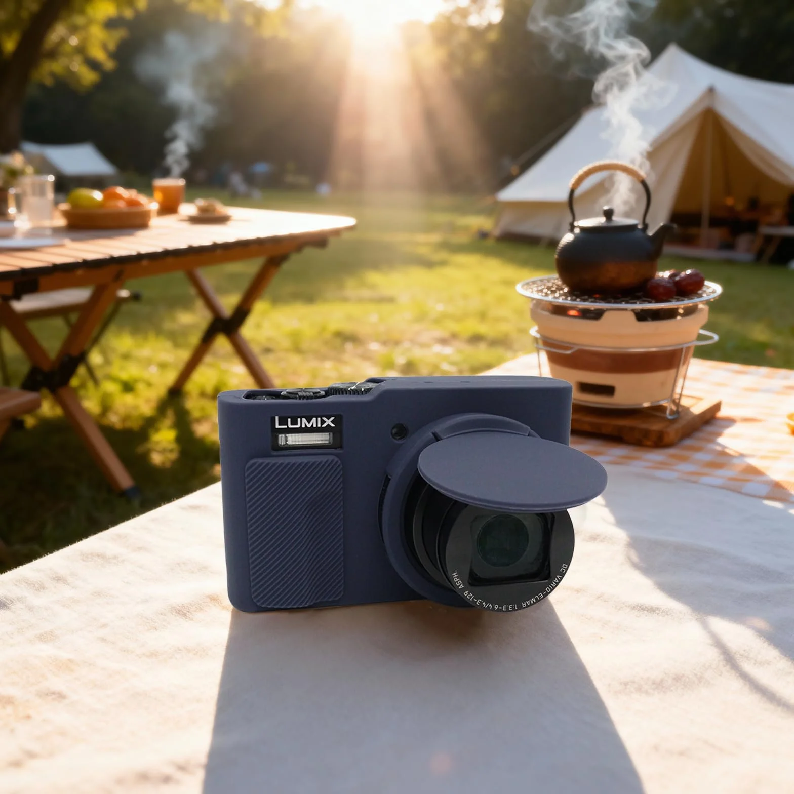 Panasonic Lumix ZS99/TZ99 Coque avec Protection d'écran et Objectif, Bleu Marine