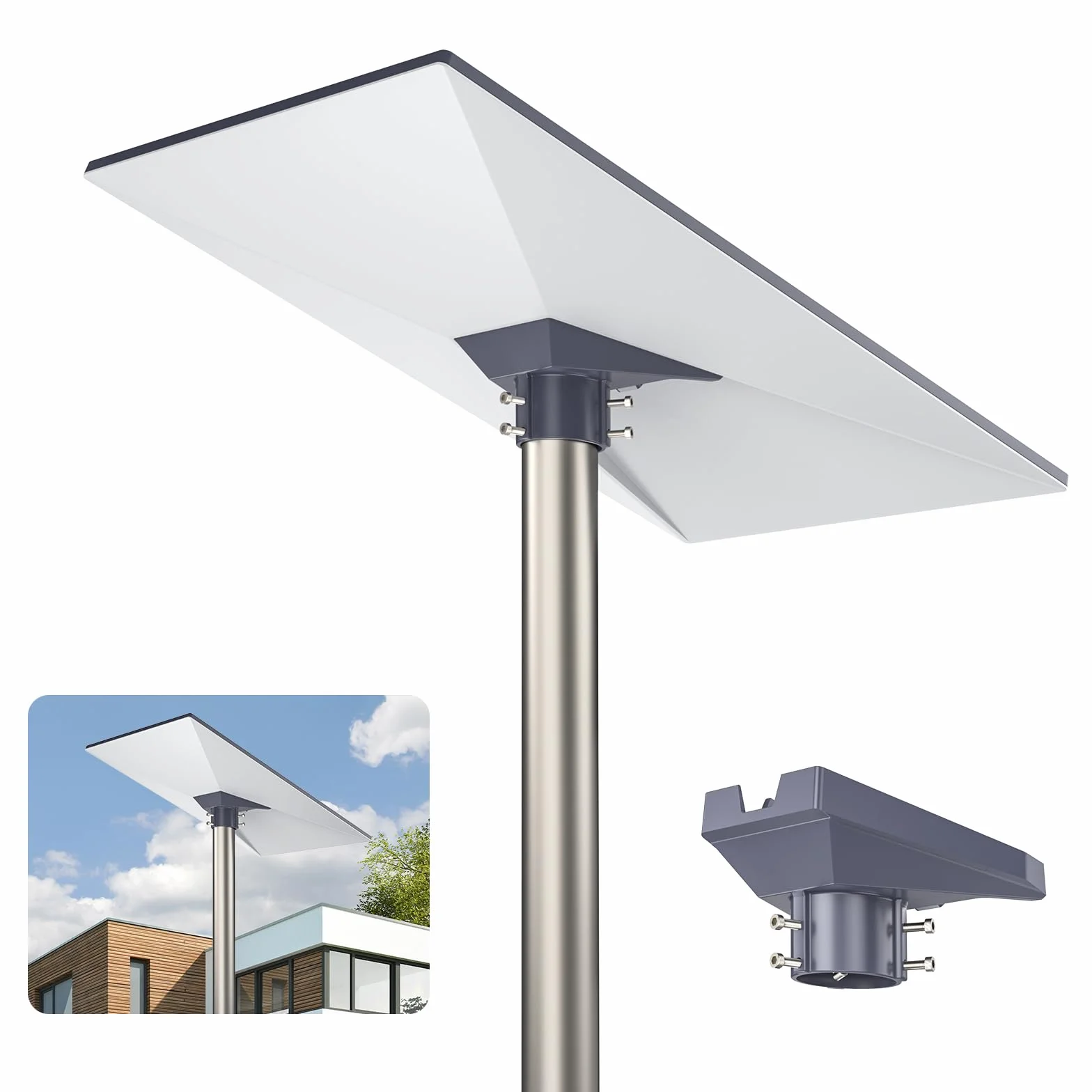 Adaptateur de Tuyau Starlink Gen 3, Support de Mât Robuste en Aluminium pour Standard 4 / 4X (V4) & Enterprise, Compatible Tubes 31-51mm, Kit de Fixation Antenne Satellite pour Kickstand Dishy