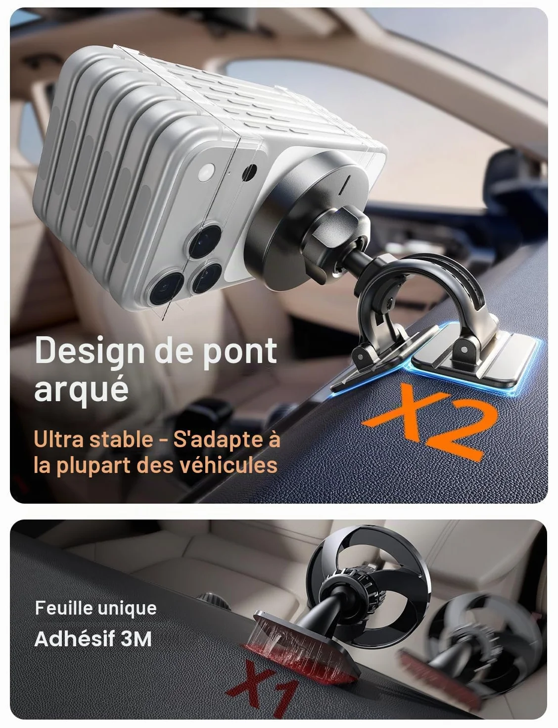 LISEN 15W Pro Support Téléphone Voiture Magsafe Induction Chargeur -[24X N52 Aimants] Support Telephone Voiture Magnetique, 360°Rotation Porte Telephone Voiture Aimanté pour iPhone 17 Pro Max 16-12