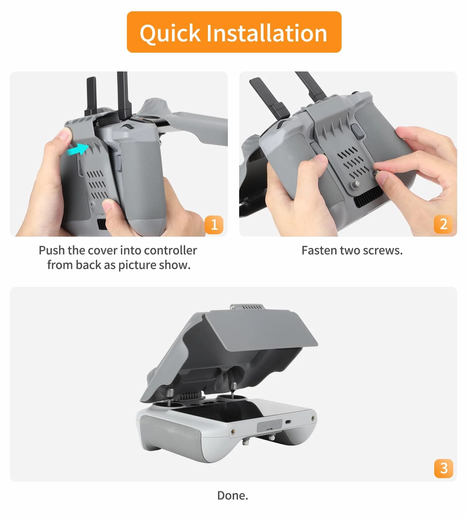 Gdraco Pare-soleil pour télécommande DJI RC avec lanière Protection solaire pour DJI Mini 3/3 Pro/Air 2S/Mavic 3/3 Pro/3 Classic/3 Cine