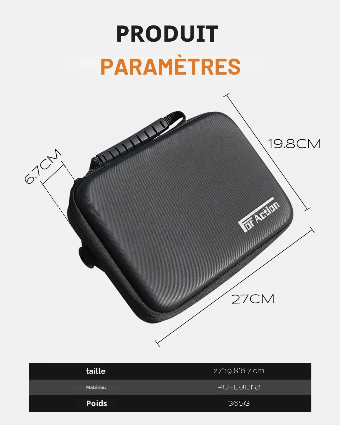 Semaiki Étui Étanche pour DJI Osmo Action 5 Pro, Sac de Rangement pour Appareil Photo Action 4/3, Noir
