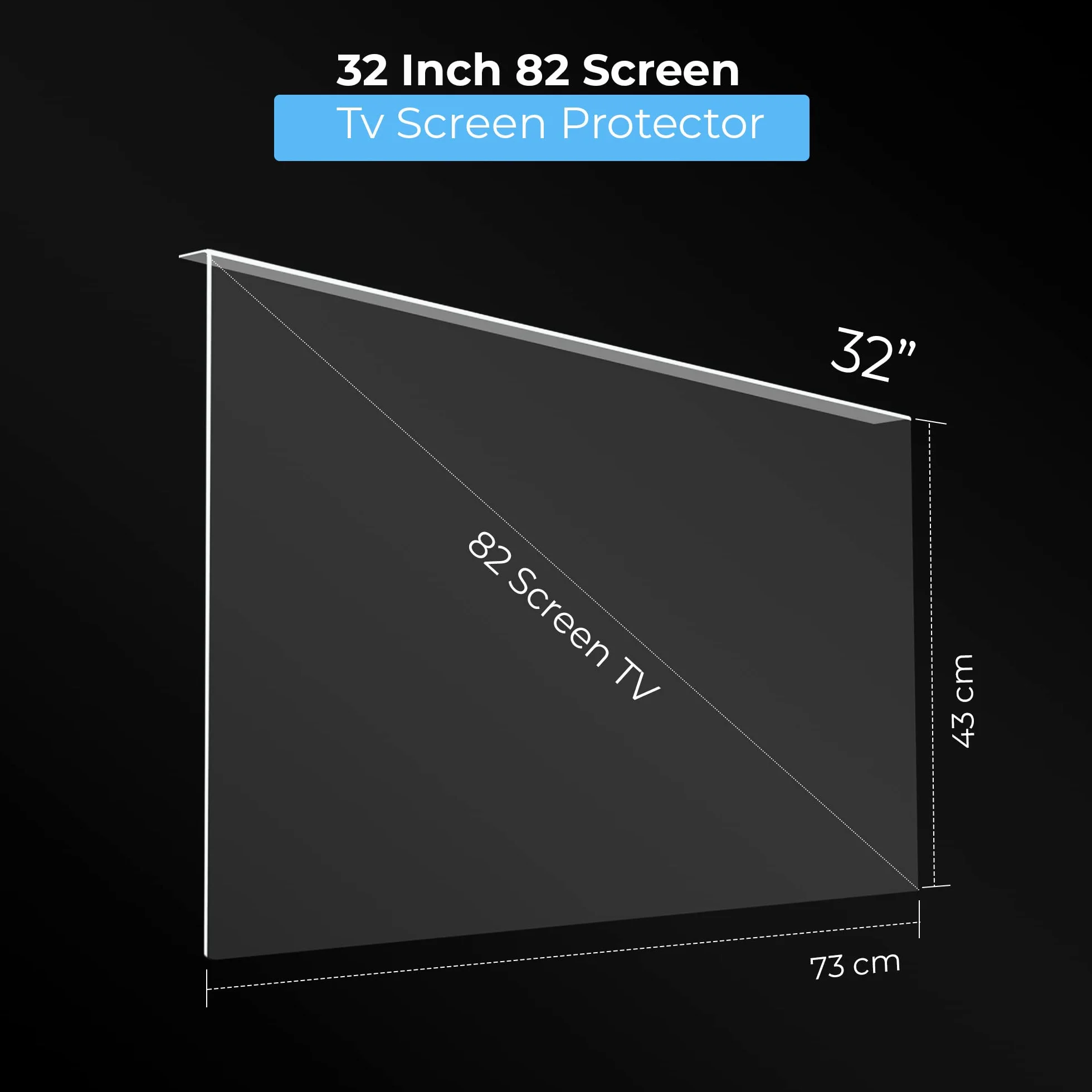 VENTON Protection d'écran TV 82" (32") – Film de protection pour téléviseur LCD, LED, 4K OLED et QLED HDTV – Protection anti-dommages – Suspendu et fixé