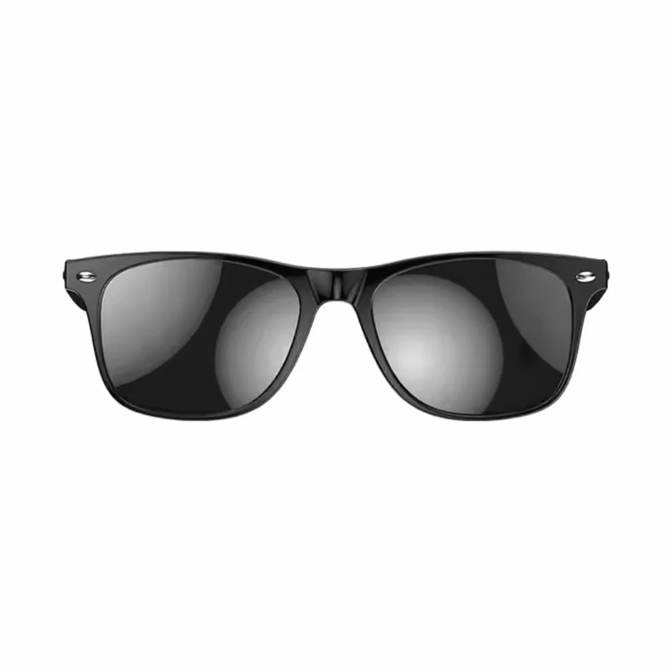 Lunettes Connectées IA, Bluetooth, Unisexe, Appels, Musique, Traduction Vocale 134 Langues, IP65 Étanche, 25g, Verres Noir