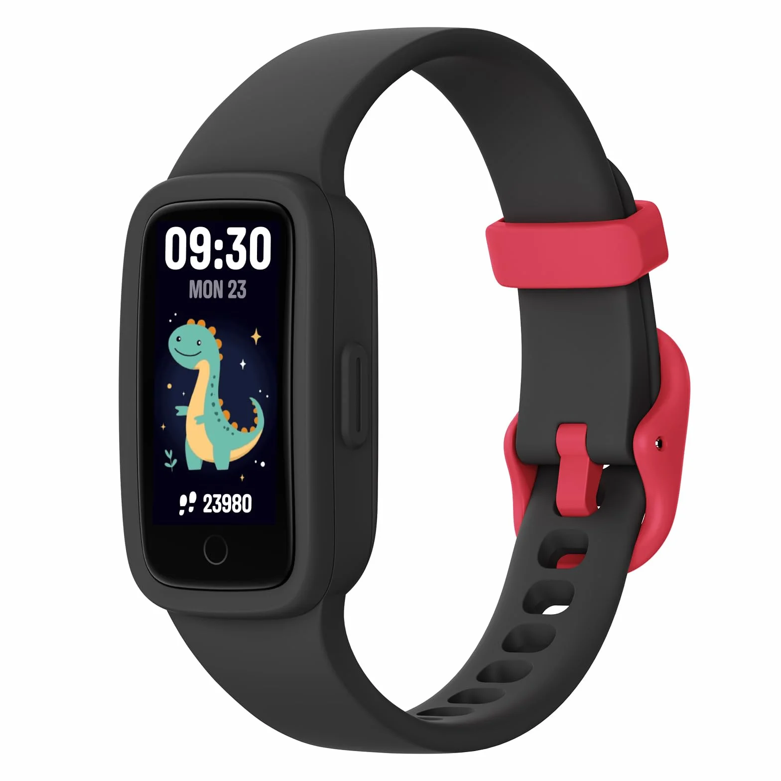 BIGGERFIVE Vigor 3 Montre Connectée Enfant Tracker d'Activité Écran AMOLED Étanche 3ATM Moniteur Fréquence Cardiaque Sommeil Noir