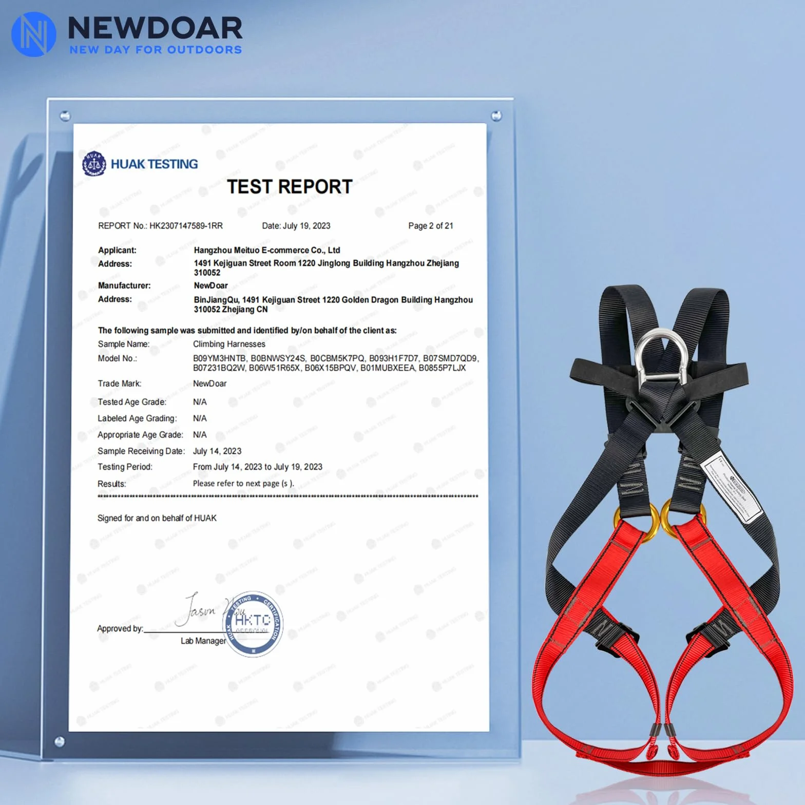 NewDoar Harnais d'escalade CE Équipement de Rappel Complet Protection Sauvetage