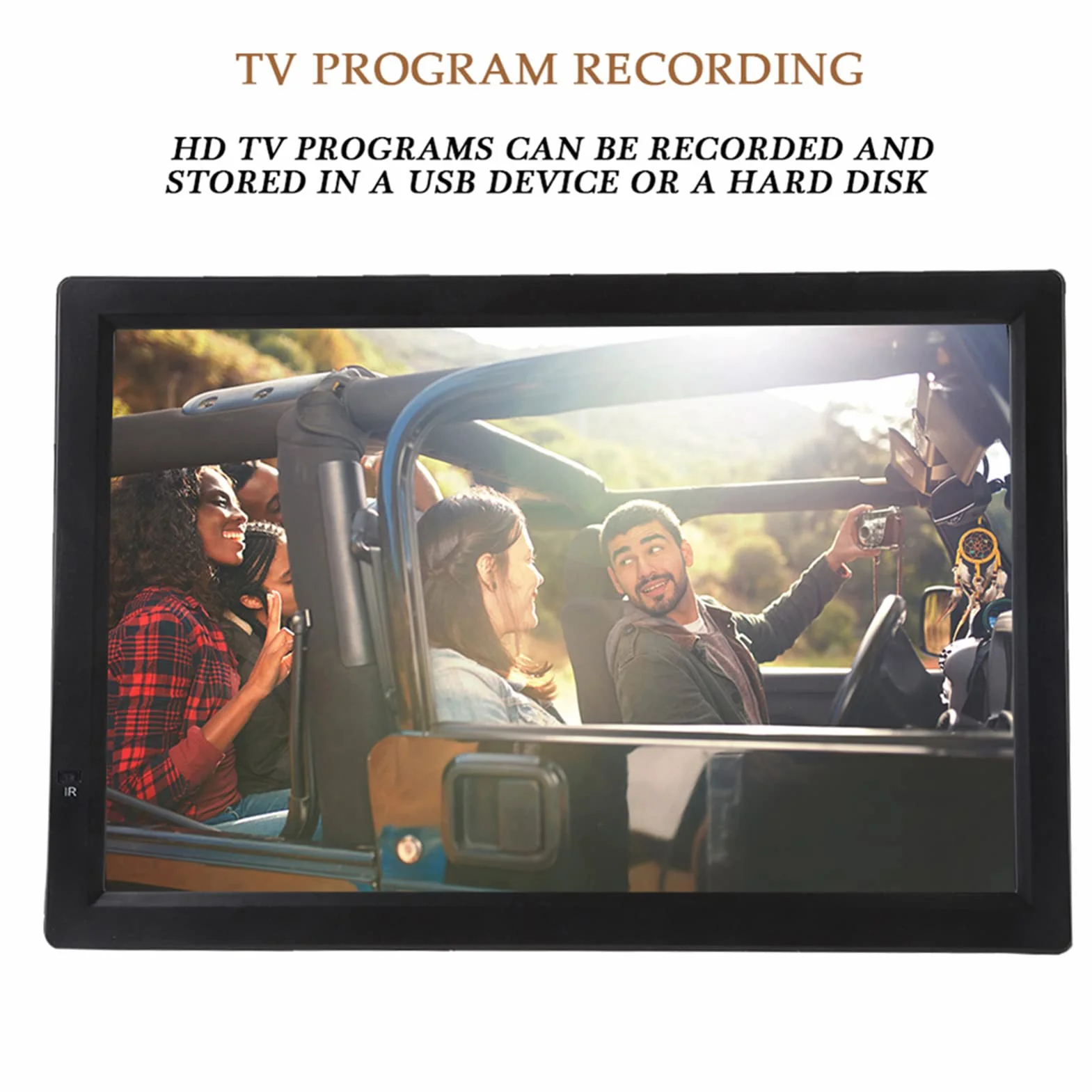 Téléviseur Portable 14 Pouces, 1080P HD TFT LED pour Voiture, écran LCD ATV/UHF/VHF avec Tuner TV Numérique, Prise en de L'enregistrement de Programmes TV, avec AV, USB,