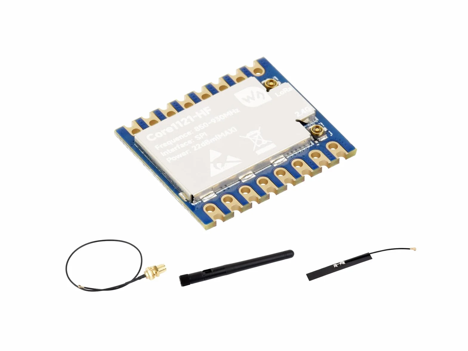 Core1121 HF Dual-Band Lora Module Basé sur LR1121 Low-Power Lora Transceiver, LR1121 Lora Core Module Support Sub-GHz (150MHz ~ 960MHz), S-Band (1.9GHz ~ 2.1GHz), and 2.4GHz ISM Frequency Bands