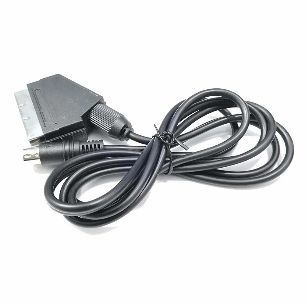 SHOTAY Câble, câble Adaptateur OFC Péritel RVB/RGBS 1,8 m pour Console de Jeu Sega MD2 Câble péritel RVB 9 Broches V Pin/C Pin Noir