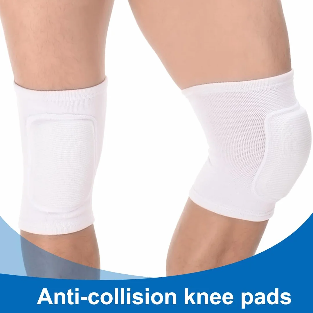 EIHI Genouillères de Protection Sport Antidérapante Soft Knee Pad Volleyball Course Danse Tennis Blanc L