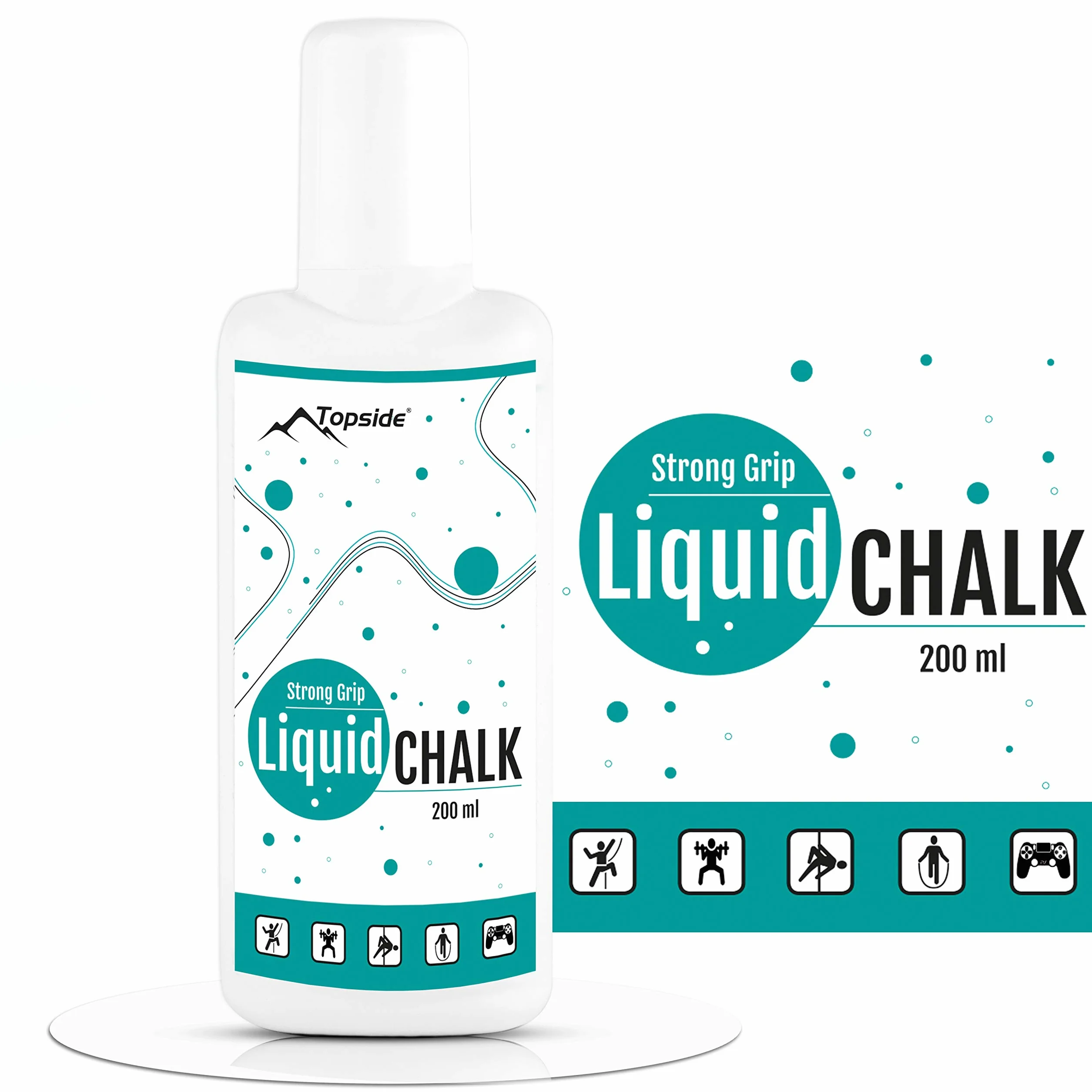 TOPSIDE Magnésie Liquide 200ml - Adhérence maximale pour Sport