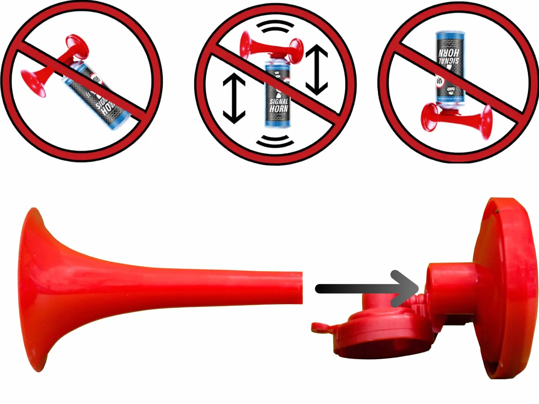 AABCOOLING 1X Signal Horn 106 DB(A) Jusqu'à 120 Signaux Corne de Brume Supporter