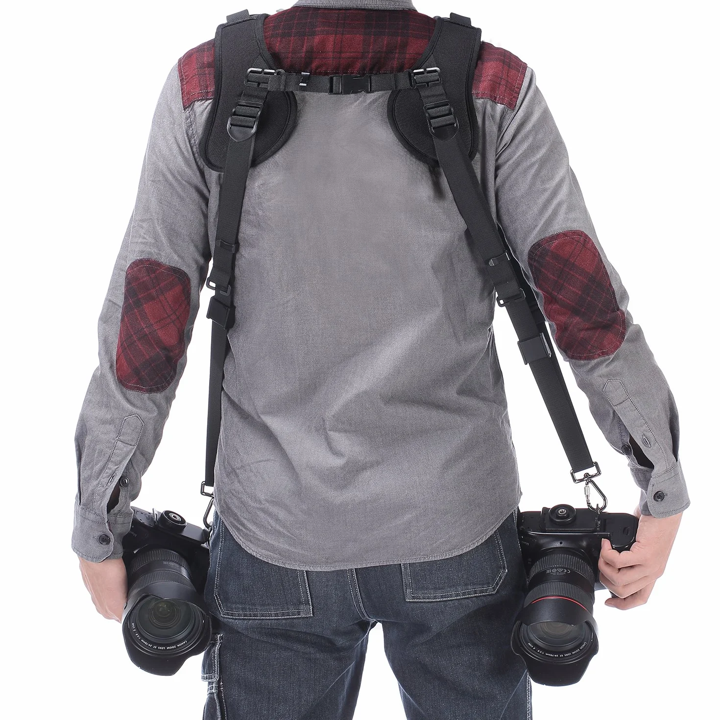 ztowoto Harnais de sangle à double épaule sangle d'attache double caméra réglable à dégagement rapide avec attache de sécurité pour appareil photo reflex numérique