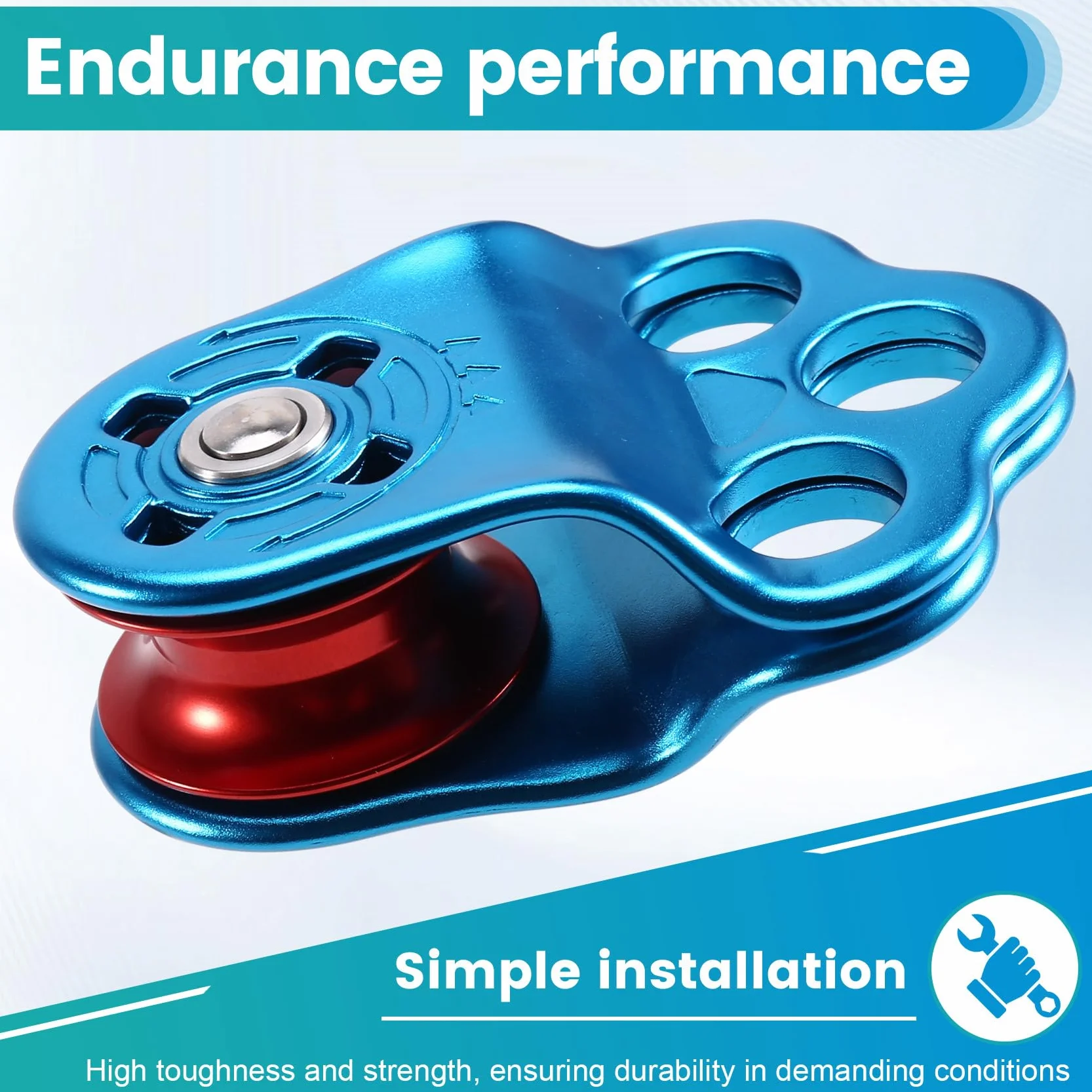 Poulie d'escalade 30KN pour Corde 14 mm, Poulie Simple à Roulement à Billes