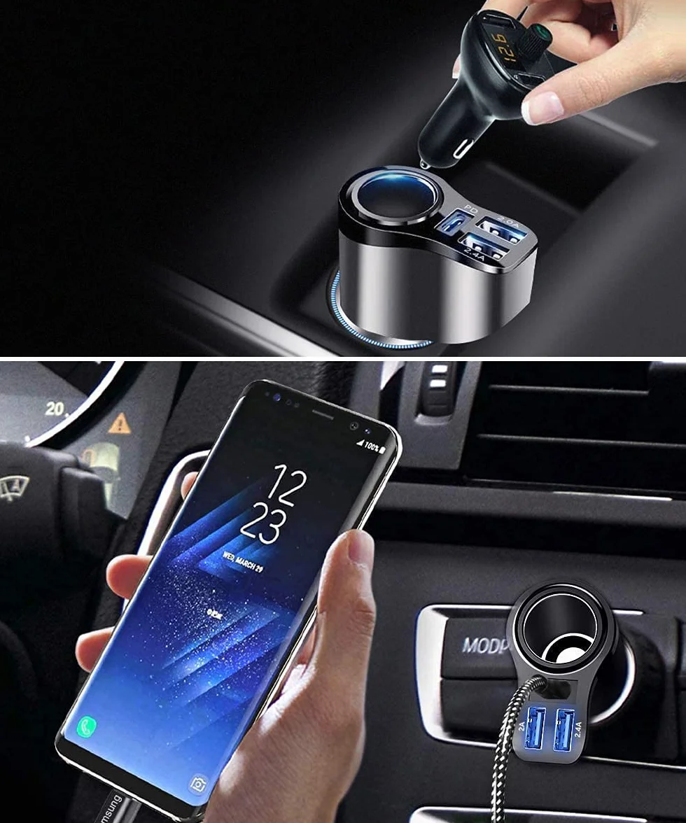 𝟒 𝐞𝐧 𝟏 Chargeur Allume Cigare USB,𝟒𝟖𝐖 PD3.0 Allume Cigare Rapide Chargeur Voiture USB C,Adaptateur Prise Allume Cigare USB pour iPhone 17/Air/16/15 Pro Max,iPad,Samsung Galaxy S25 S24, Huawei