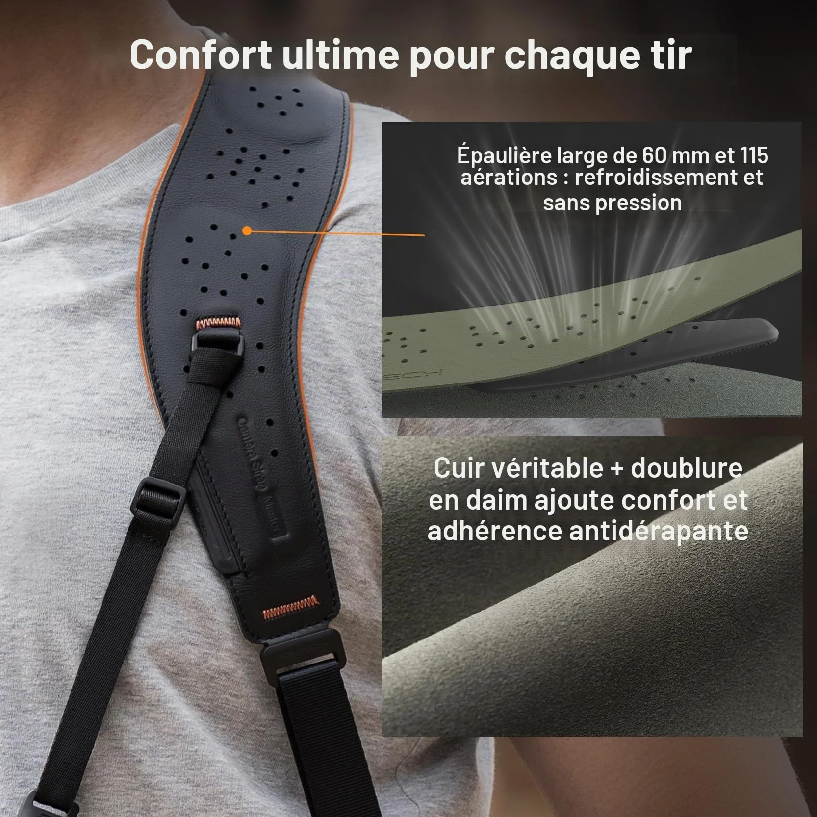 PGYTECH Sangle Appareil Photo Master, Harnais Double Épaule en Cuir pour 3 Caméras, Harnais d'Appareil Photo pour Photographes Professionnels, Sports/Faune/Mariage/Événements Sangles d'Appareil Photo
