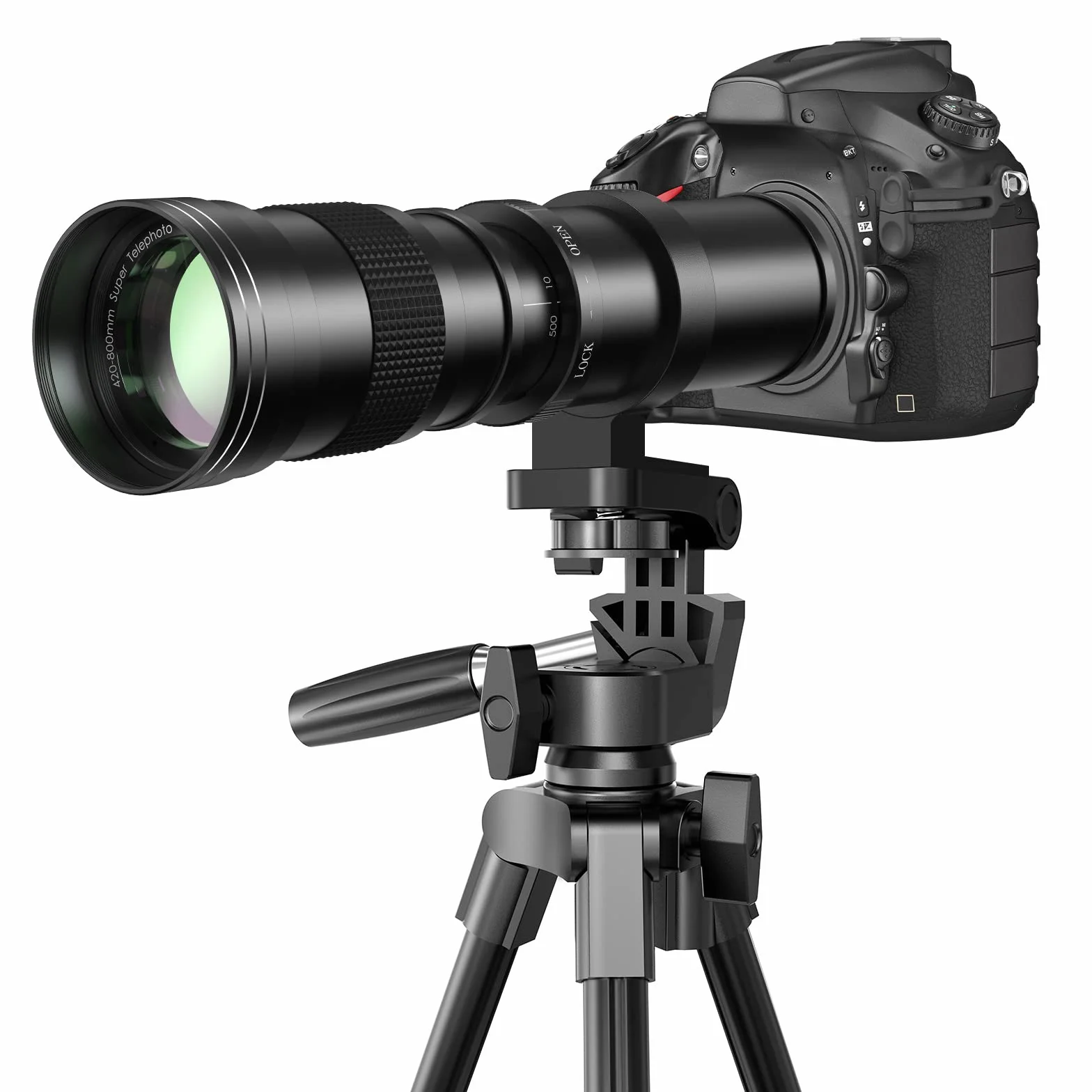 Lightdow 420-800mm f/8.3-16 Téléobjectif pour Canon EF/EF-S Manuel avec Anneau en T