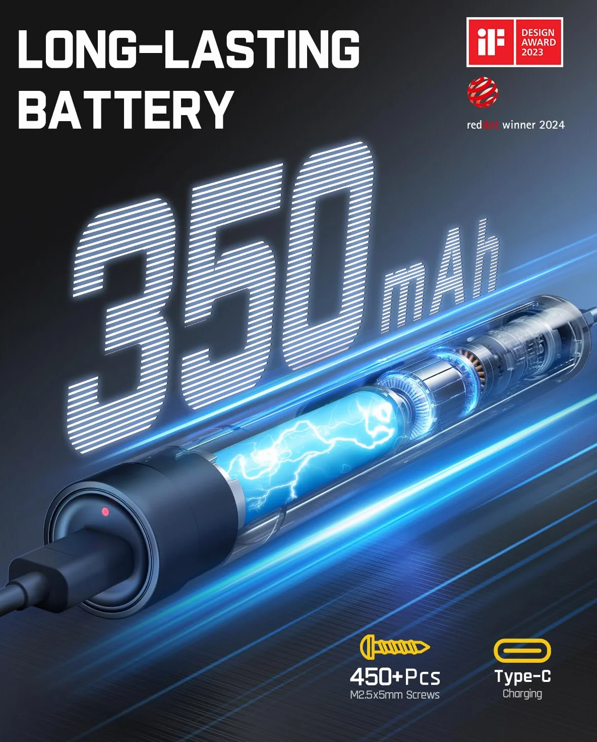 Fanttik E1 MAX mini tournevis électrique, set de tournevis de précision avec 50 embouts magnétiques, 2 vitesses de couple,convient pour téléphone portable/caméra/ordinateur portable/montre (Blanc)