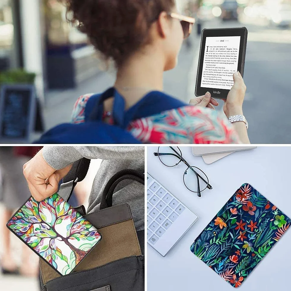 FINTIE Étui pour 6" Kindle Paperwhite 10ème Génération 2018 (Numéro de modèle: PQ94WIF) - Coque Léger avec Auto Réveil/Veille (n'est Pas pour 6" Kindle 10e Gén 2019 J9G29R), Hibiscus Fleurs