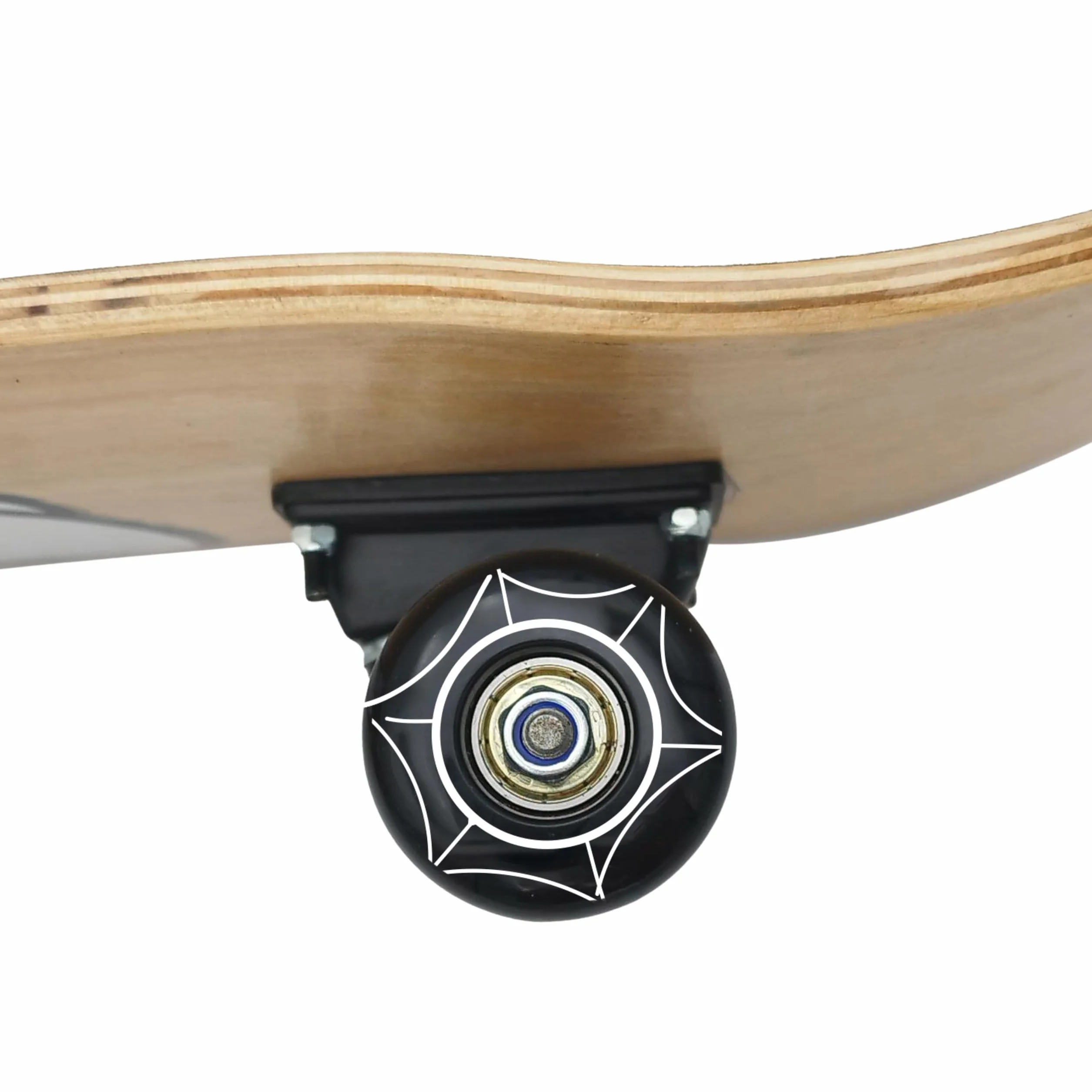 Skateboard en Bois 79 cm Antidérapant pour Adolescents jusqu'à 100 kg