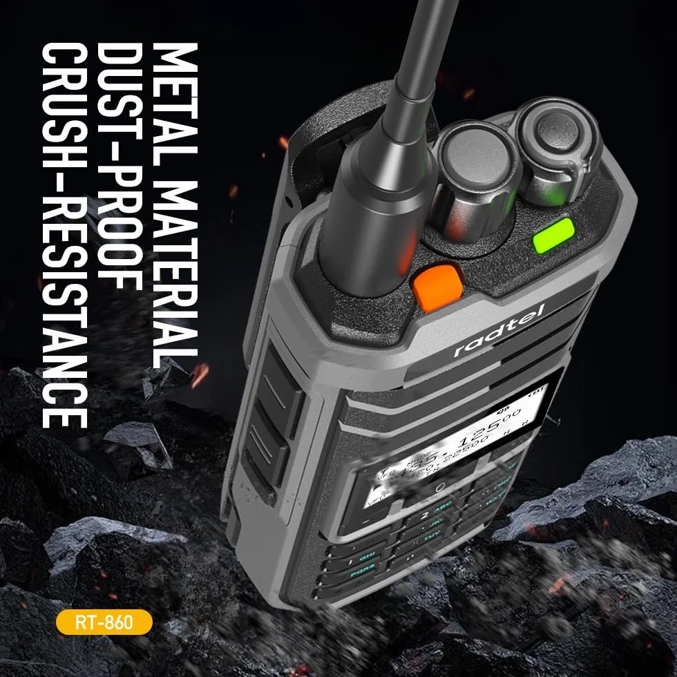 Radtel RT-860G Radio Ham multi-bande HF UHF VHF double bande avec réception AM USB LSB CW CB LW MW SW SSB 1024 canaux batterie 2000 mAh charge type C