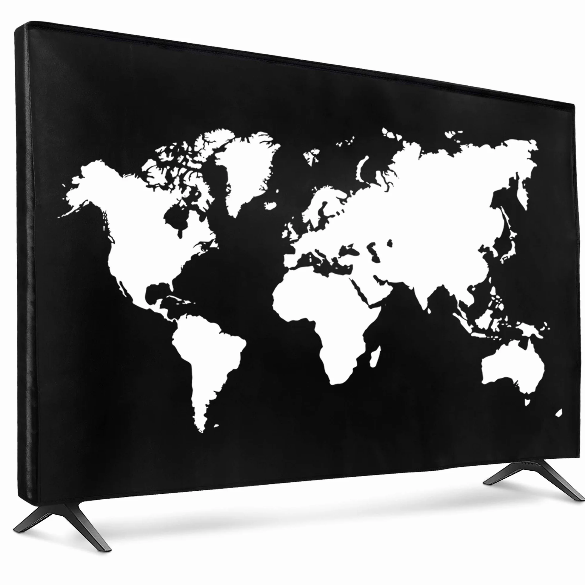 kwmobile Housse écran TV compatible 65" TV Protection écran télévision blanc-noir