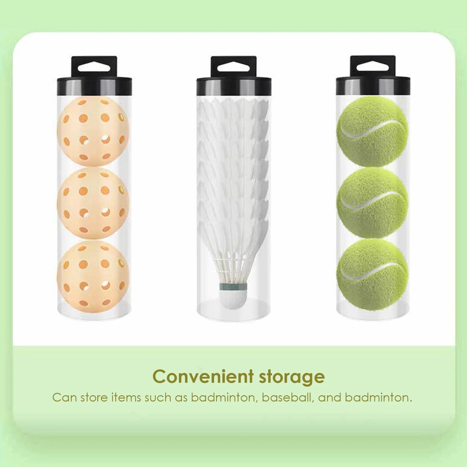 Boîte de Balle de Tennis Transparent - Rangement pour Balles de Tennis, Ping-Pong, Baseball