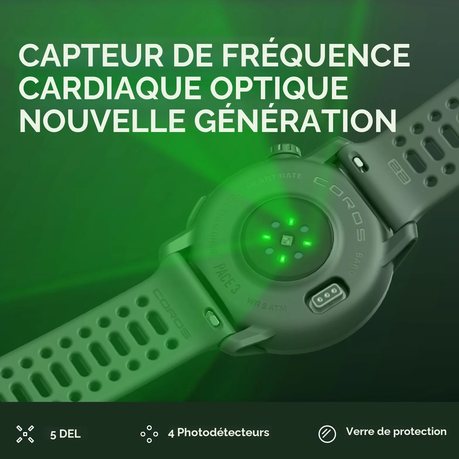 COROS Pace 3 Montre GPS de sport légère, 17 Jours d'autonomie, Double fréquence, Fréquence Cardiaque, Navigation, Course à Pied (Nylon Encre)