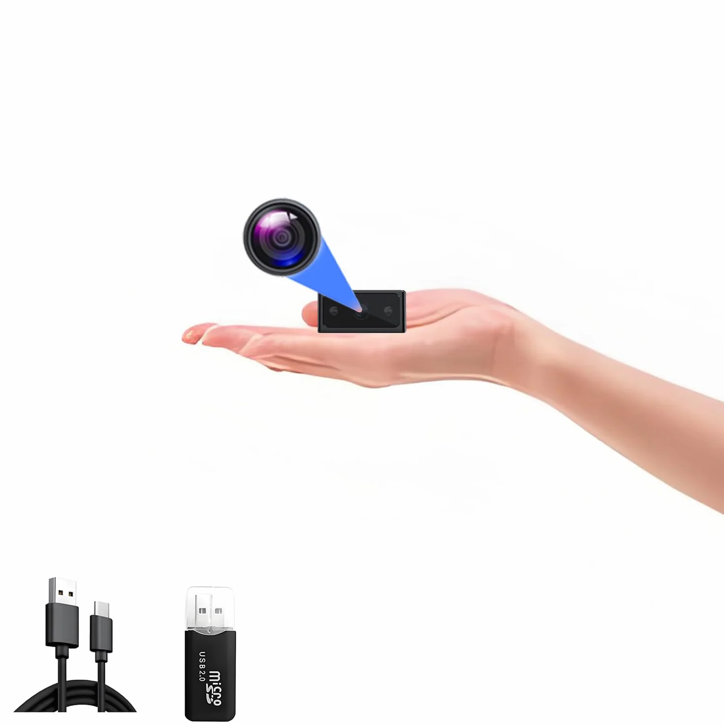 Caméra de surveillance intérieure/extérieure-Caméra cachée-Caméra HD 1080P, caméra mini-Convient pour le domicile,le bureau,la surveillance des animaux de compagnie et des enfants (sans WiFi)