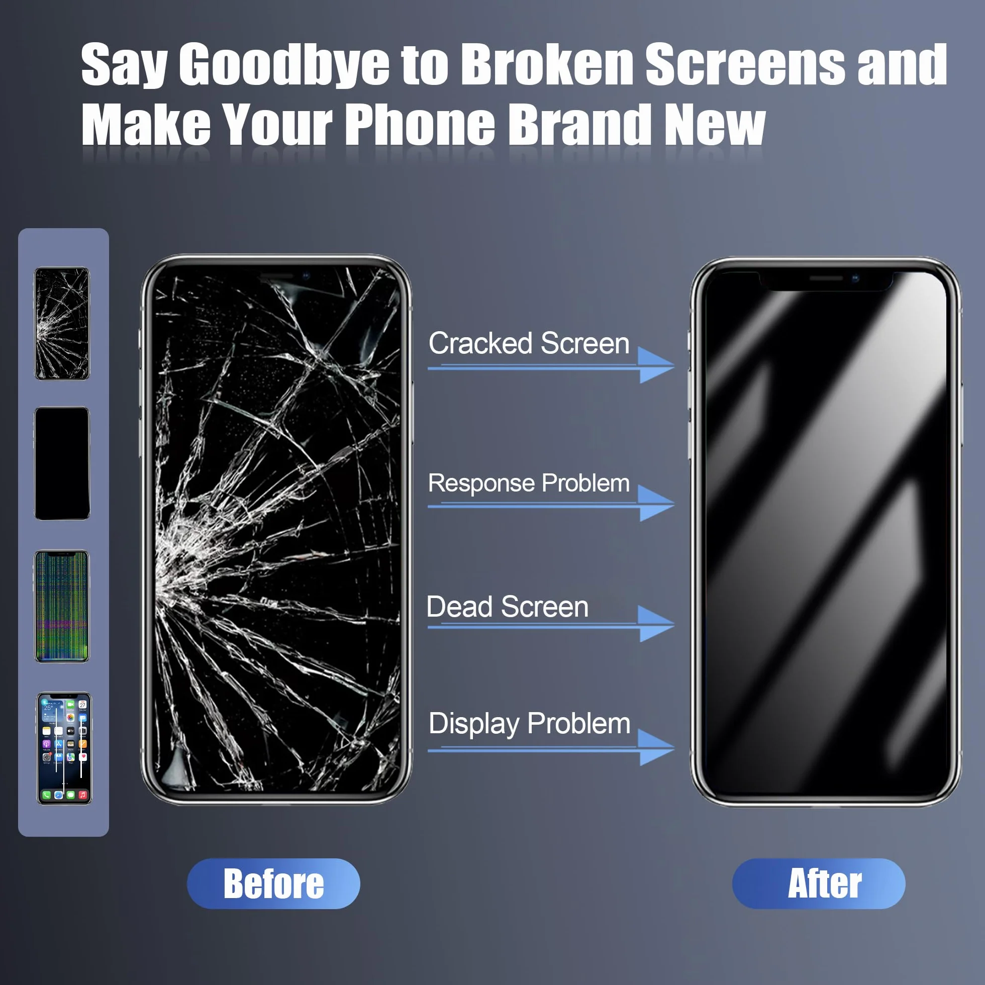 pour iPhone 14 Pro Remplacement de l'écran LCD 6,1 Pouces Assemblage du numériseur de l'écran Écran Tactile,avec Outil de réparation de l'assemblage du Cadre