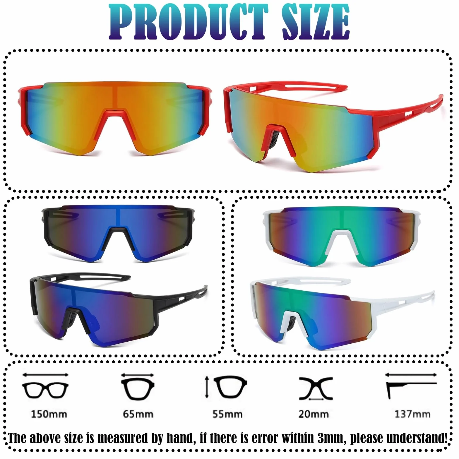 Lunettes de Vélo Polarisées UV400 JSTHHTT 3 PCS Hommes Femmes