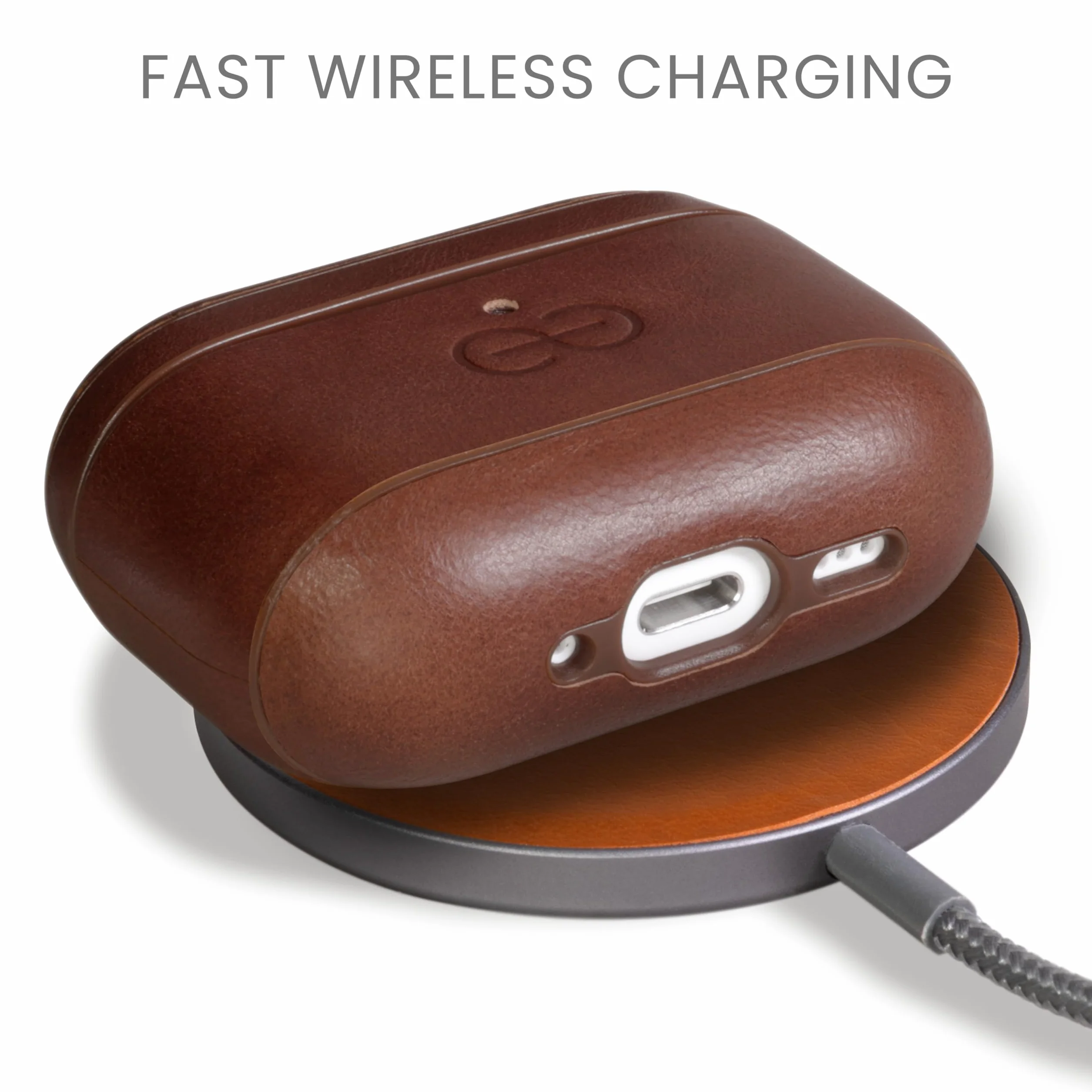 Coque AirPods Pro 3 Cuir véritable MagSafe Effet Reveal Motion [Om:Chestnut]