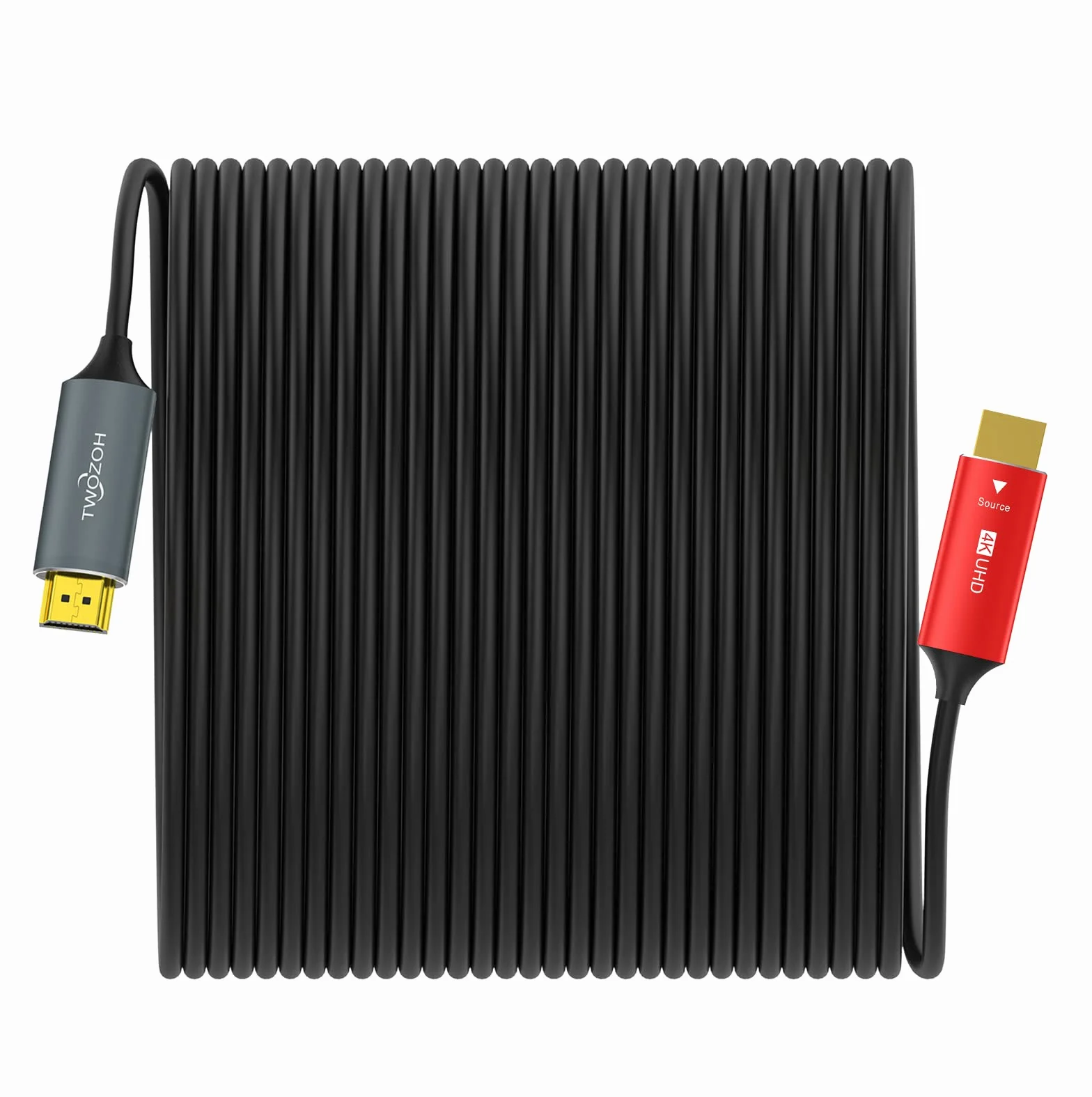 Twozoh Câble Fibre Optique HDMI 20M, Câble HDMI Fibre Optical 4K Supporte 3D/4K@60Hz /18Gbps
