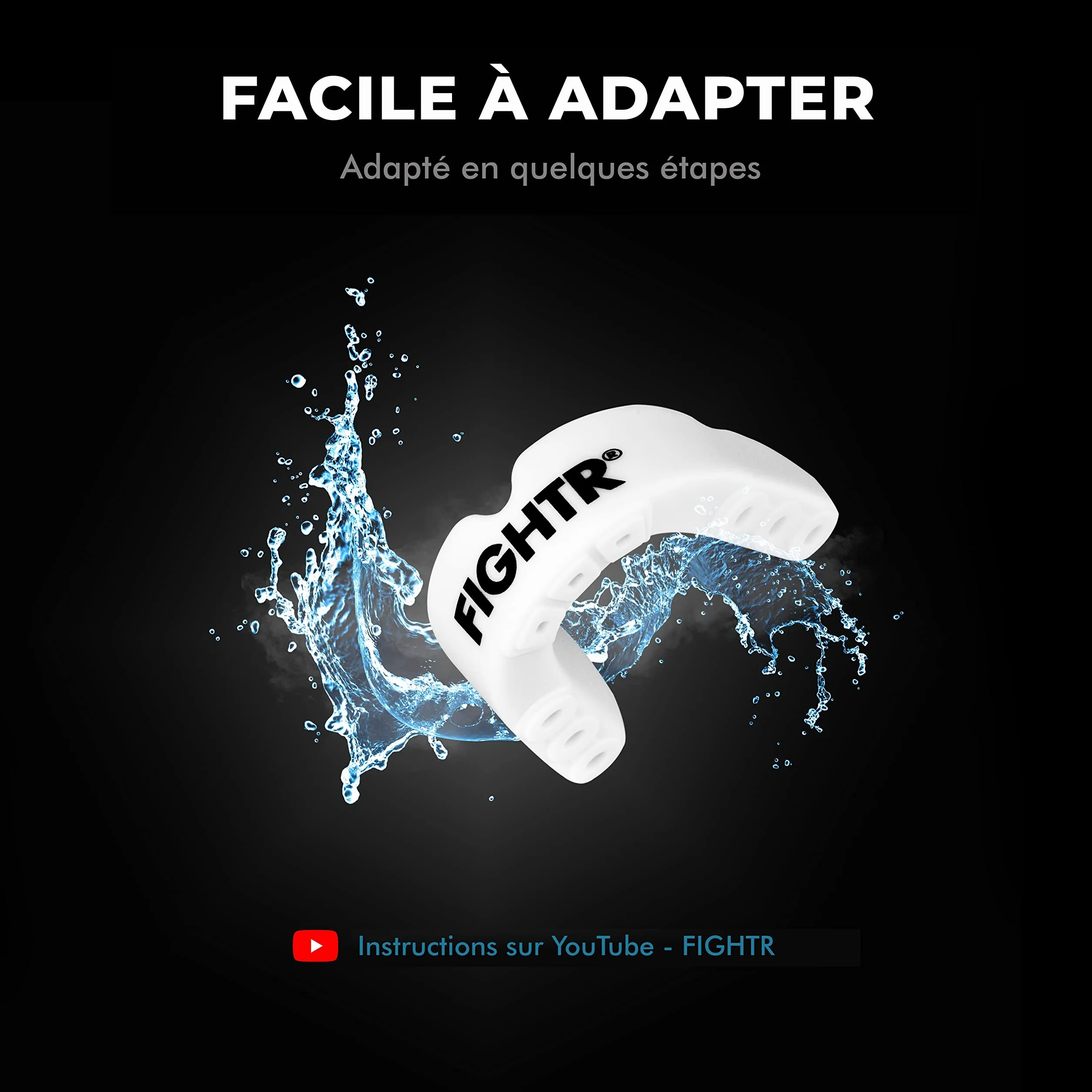 FIGHTR® Protège-Dents Sport Boxe MMA Muay Thai Hockey Arts Martiaux Respiration Facile Ajustable Boîte Hygiène