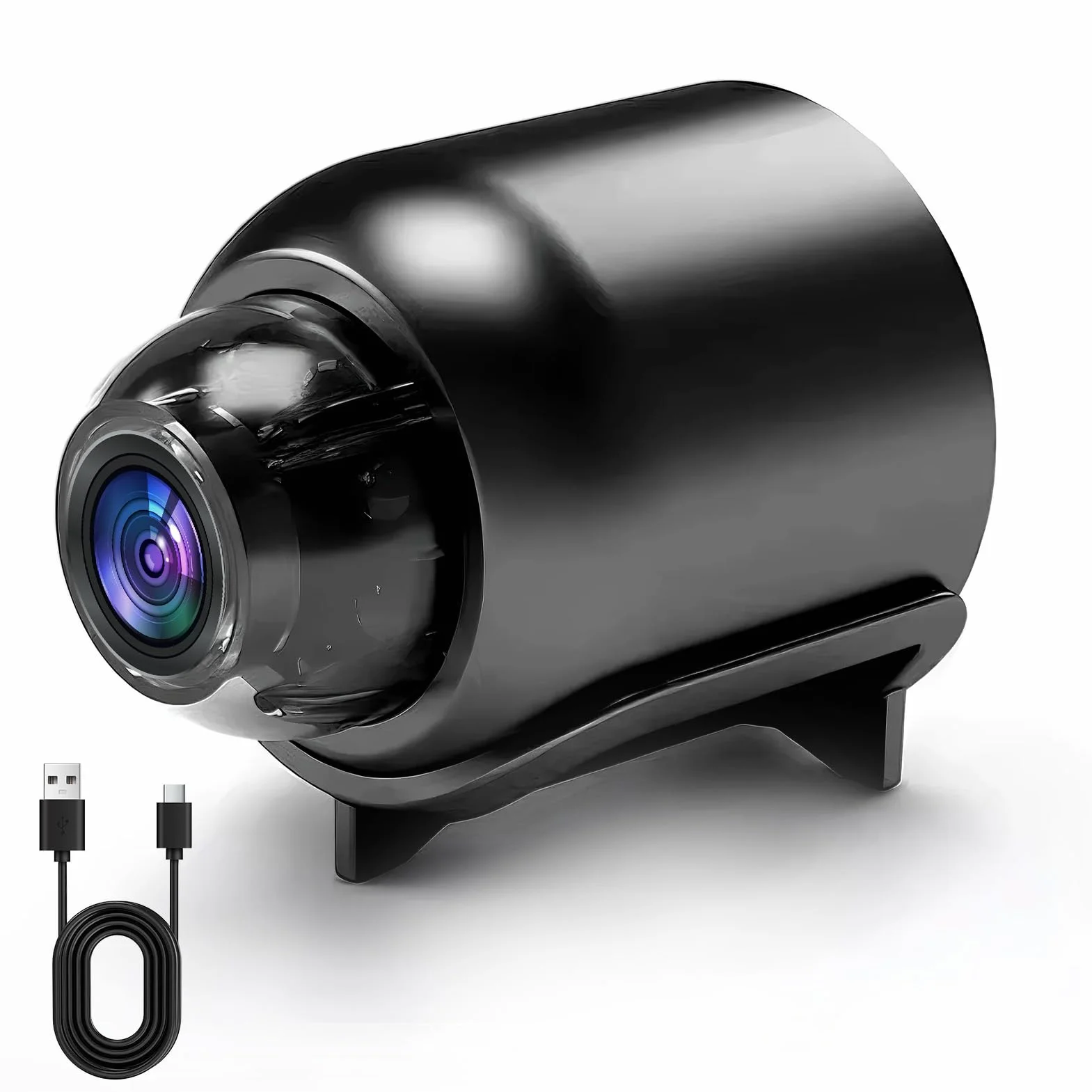 Mini Camera sans Fil Invisible 1080P Vision Nocturne Caméra Surveillance Grand Angle 140° Détection de Mouvement Enregistrement à Distance