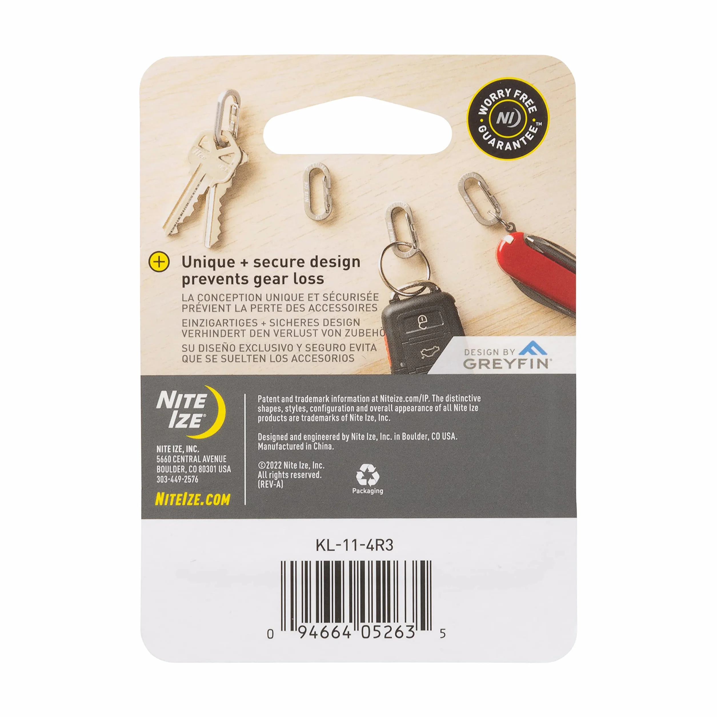 Nite IZE MicroLink Lot de 4 Mini Mousquetons en Acier Inoxydable