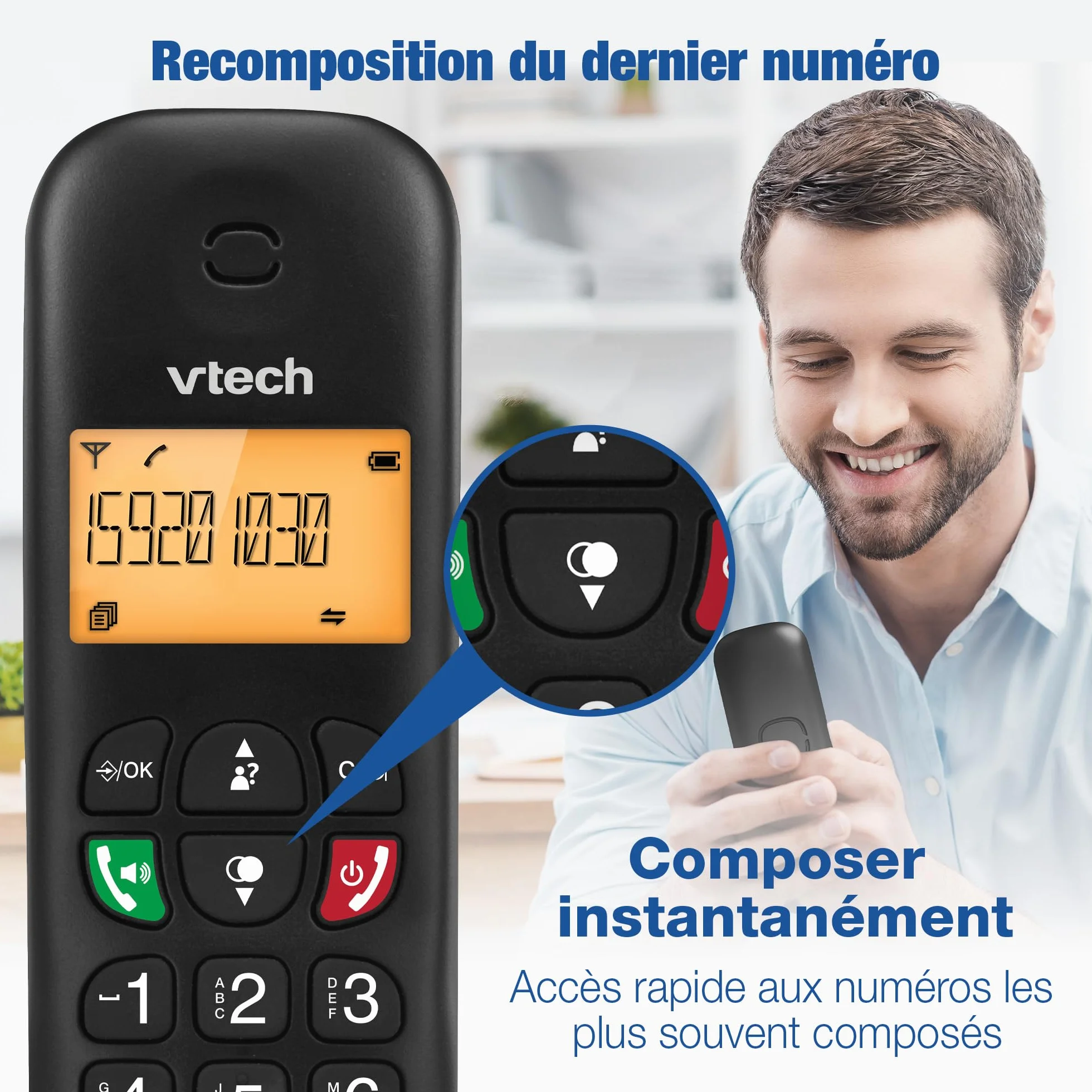 VTech CS901 Téléphone sans Fil DECT 2 combinés, Blocage d’appels, Identification, Haut-Parleur