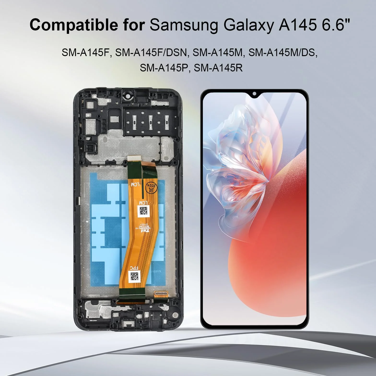 Écran pour Samsung Galaxy A14 4G, Écran de Remplacement LCD Tactile SM-A145F avec Cadre