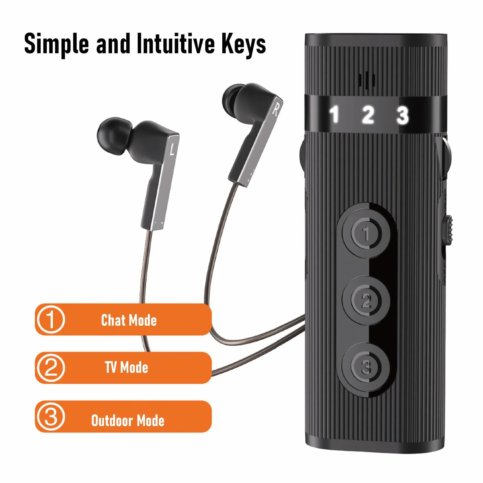 Amplificateur de Son pour Personnes âgées, Amplificateur Personnel Rechargeable avec clarté et Suppression du Bruit de 30 Pieds, Dispositif Discret D'amélioration de la Voix (Black)