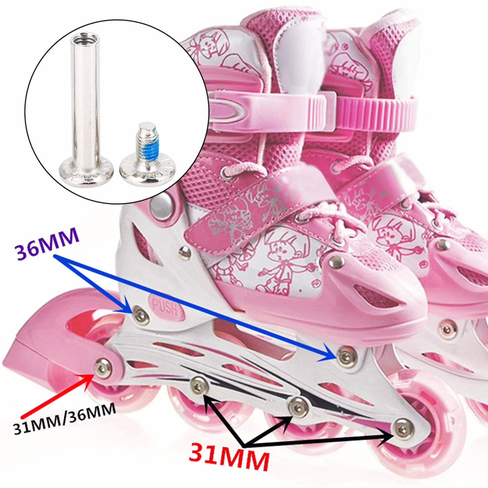 Roulements de Rechange pour Patins à Roues alignées OD 6mm 31mm Tyenaza