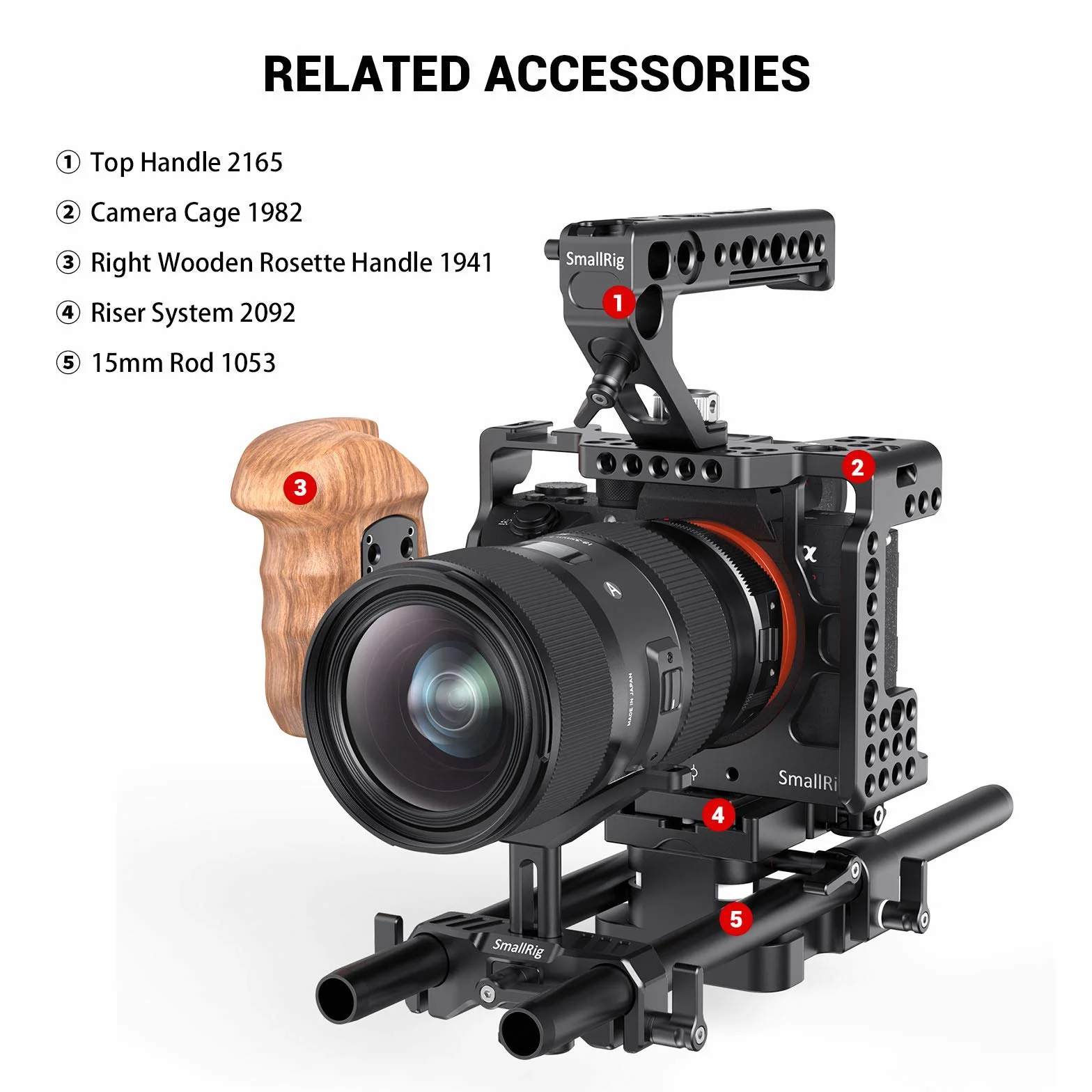 (Nouvelle Version) SMALLRIG Lens Support Bracket Objectif Support, Universel Soutien Objectif - 2680