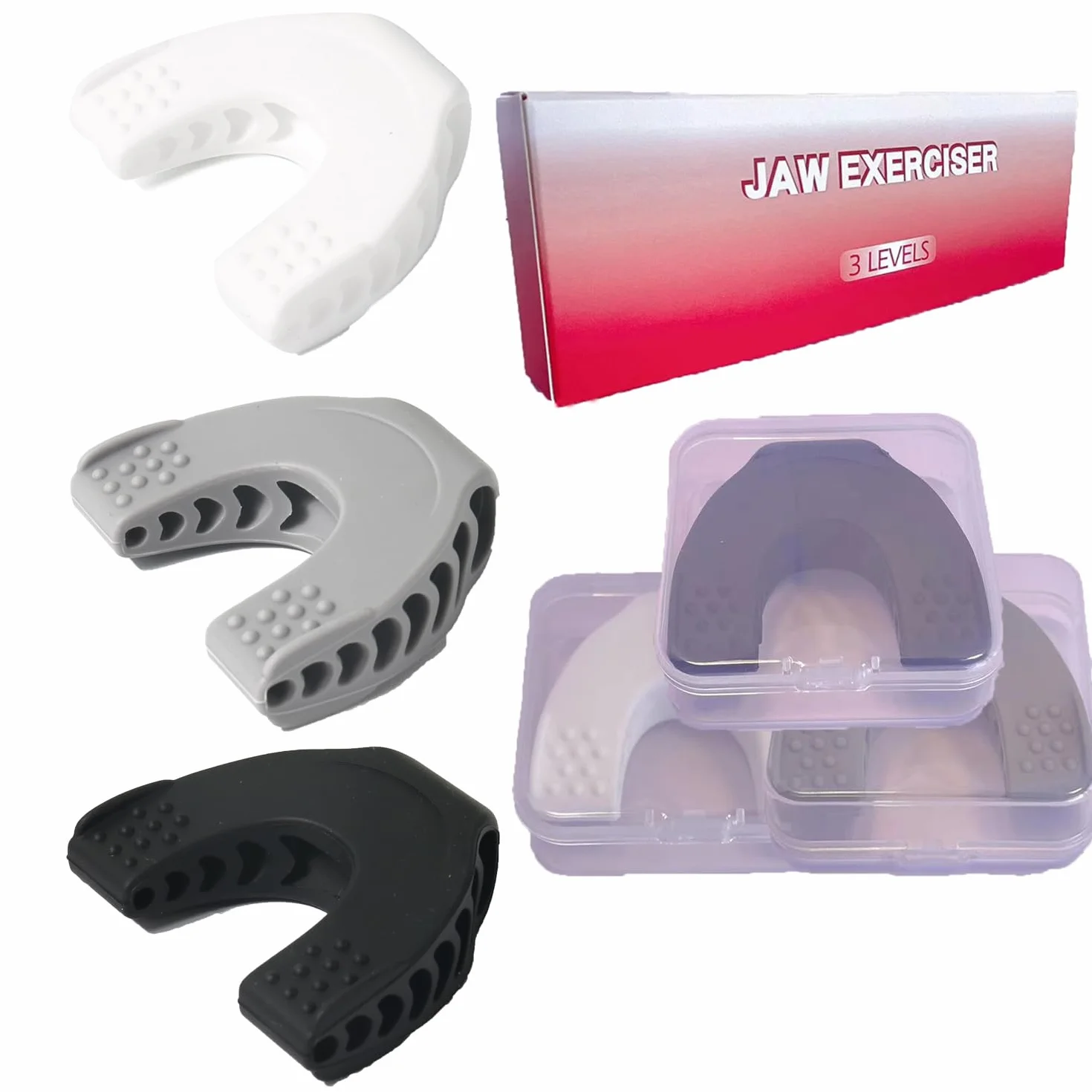 Exerciseur de mâchoire lot de 3 entraîneurs 18,1 kg 22,7 kg 27,2 kg