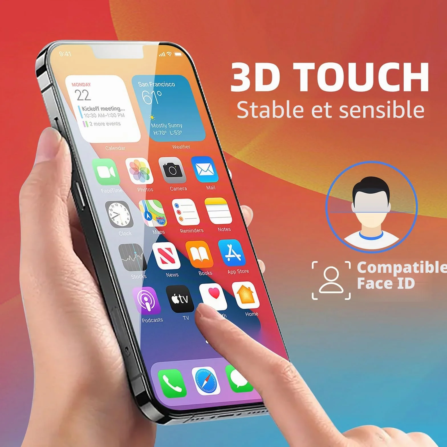 DTD Écran pour iPhone 12/iPhone 12 Pro LCD 6.1" Ecran de Remplacement FHD 3D Touch Ecran Digitizer Cadre de Montage et Kit de réparation