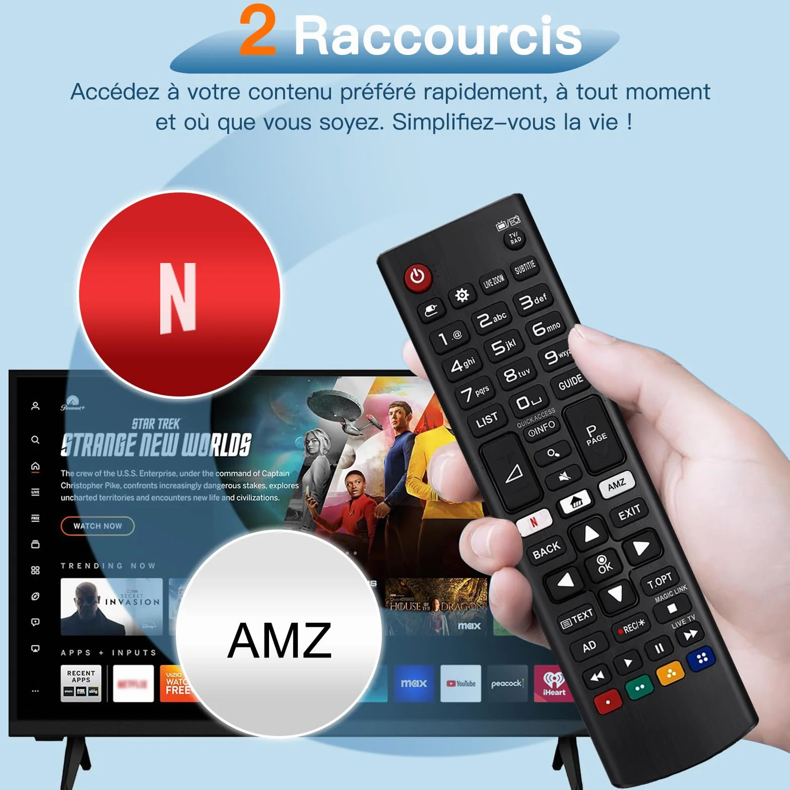 LG AKB75095308 Télécommande Universelle Compatible Tous Téléviseurs LG Smart TV LCD LED 4K 8K Netflix