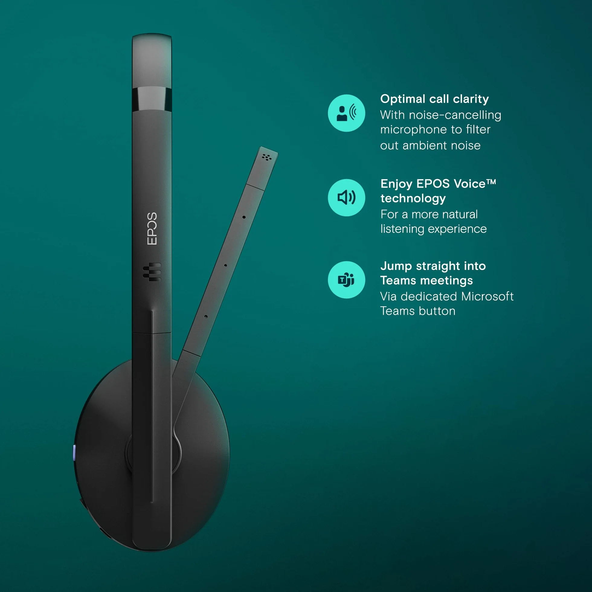 EPOS Adapt 260 - Casque Bluetooth Professionnel avec Son Supérieur, Confort Toute la Journée et Connectivité Multi-Appareils