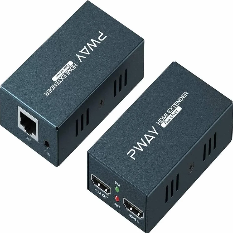 PWAY PW-HT225PIR HDMI Extender 195ft 60m Cat5e Cat6 Cat7 Full HD 1080P IR Control Loop out 3D EDID